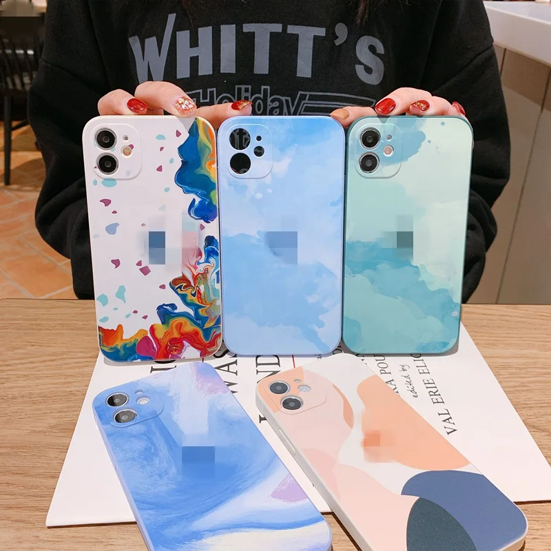 Новый модный дизайнерский акварельный силиконовый чехол для телефона iPhone 13 12 11 Pro max из ТПУ с цветным