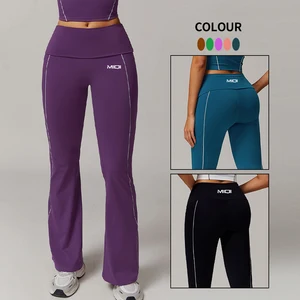 Nylon Mid Waisted Yoga Pants Gym Clothings Butt Lifting Tights Yoga Pants Gym Leggings Women