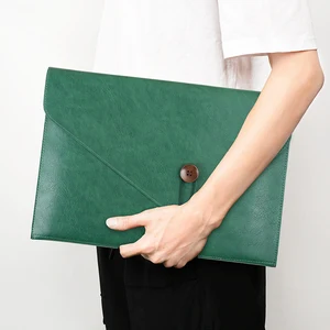 Custom PU Leather Business Envelope File Bag A4 File Holder Office Meeting Bag for Document