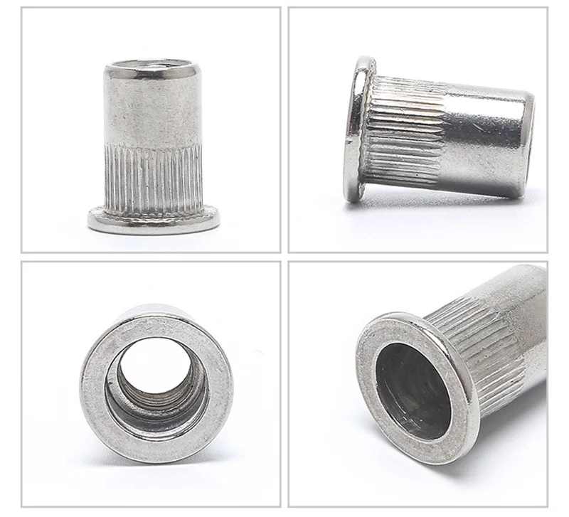 Square Body Rivet Nut Flat Head Knurled Body Rivet Nut 304 Stainless Steel Rivet Nut| Alibaba.com