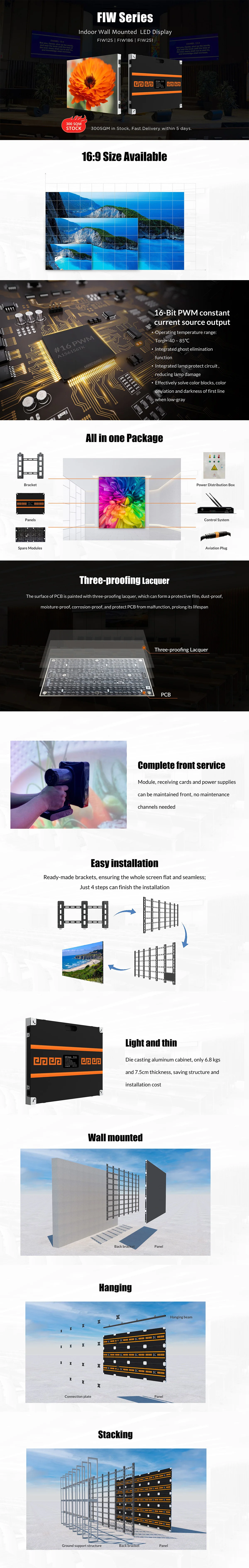 LED Wall RGB LED Panel Backdrop Display for Church Ads Screen