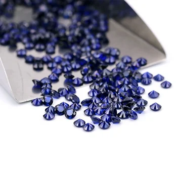 500pcs/packs wholesale price small size loose spinel gem stone 114# blue sapphire round cut synthetic spinel