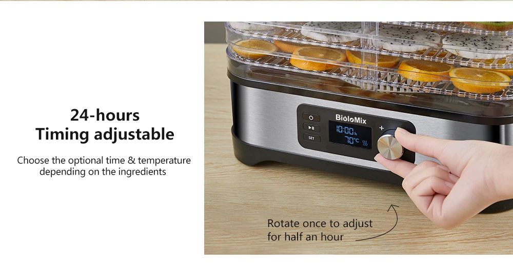 Hot sales Mechanical 5 trays home fruit dryer adjustable temperature beef jerky vegetable fruit food meat dehydrator machine