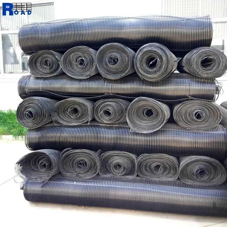 HDPE Uniaxial Plastic Geogrid Roll with PP Fiberglass Effective for Roadbed Retaining Wall Reinforcement in Earthwork Projects