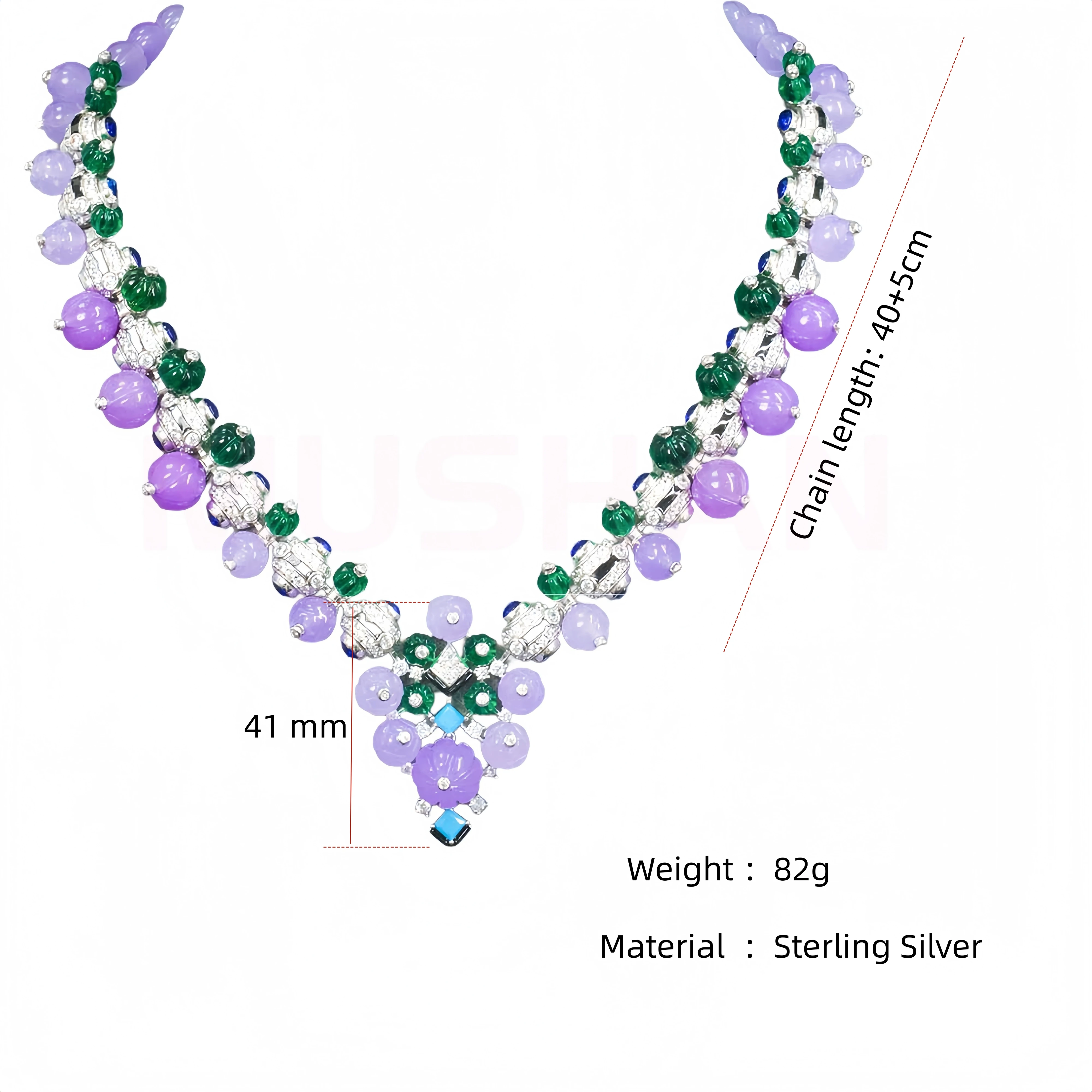 MUSHAN Jewelry Factory Luxury Brand Designer Tutti Frutti High Carbon Diamond Charm Necklace 925 Sterling Silver Chain Necklaces