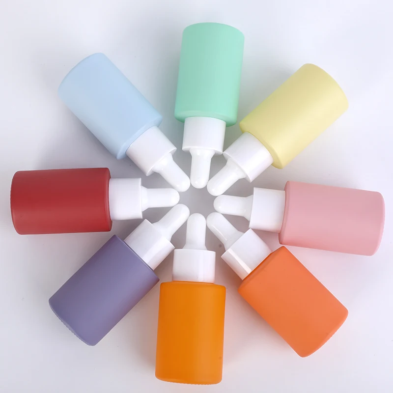 Eco Friendly Glass Dropper Bottle Write Black New Cosmetic Matte Color Cosmetic Serum Bottle Skin Care Oil Bottle 1oz 30ml