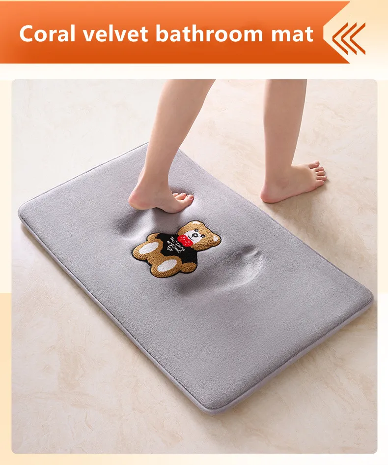 Custom Anti Fatigue Water-Proof Anti-Slip Kitchen Mat Floor Mat Water Absorbent Memory Foam Bath Mat details