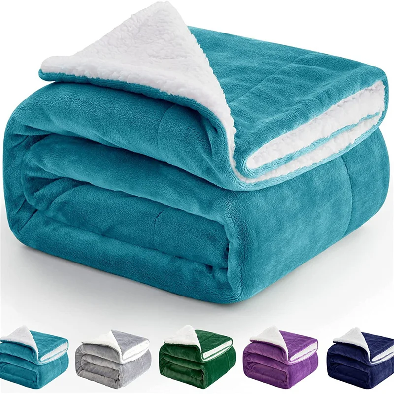 Готов к отправке, бесплатный образец, теплое мягкое одеяло из шерпы, зимнее одеяло, одеяло