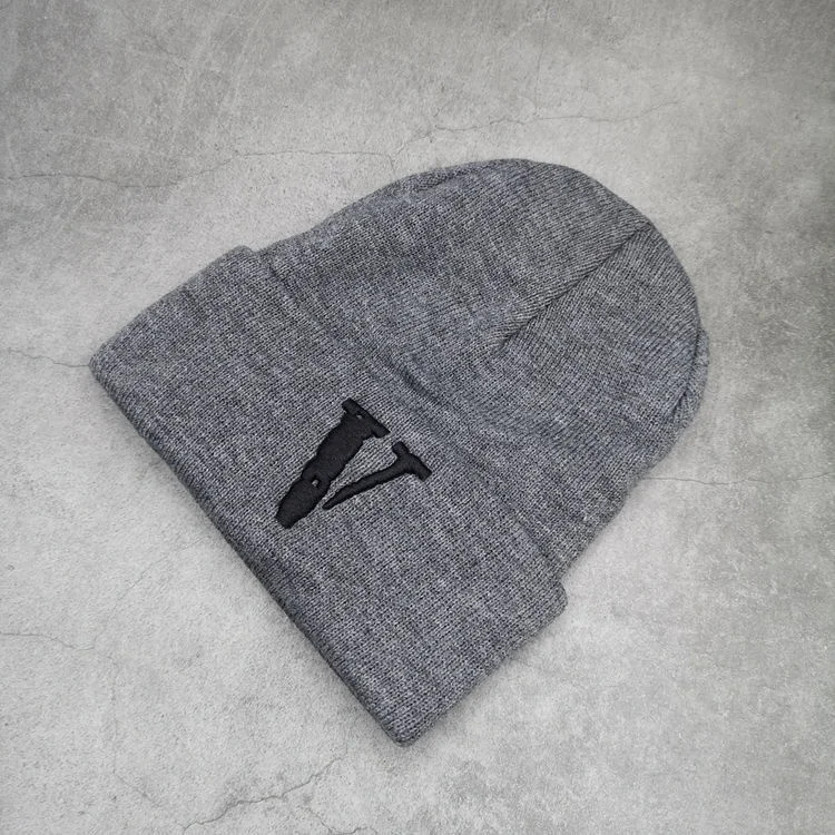 Зимняя дизайнерская теплая вязаная шапка с логотипом vlones, облегающие шапки для мужчин