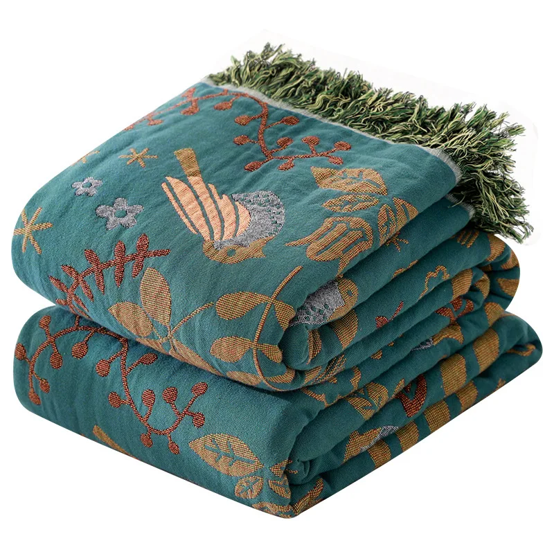 Wholesale Printed Cotton Wrinkle Seersucker Blanket Woven Solid Pattern Low Price Gauze Cover for Adults details