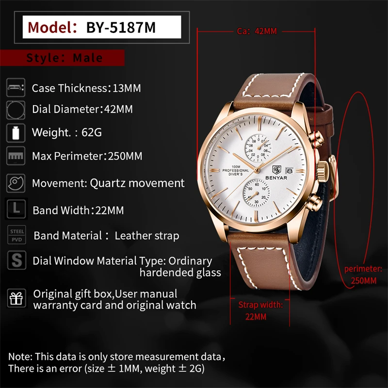 Orologio Automatico Da Uomo Con Movimento A Batteria - Quadrante Multifunzione Con Data, Cassa In Metallo E Cinturino In Pelle, Impermeabile - 2
