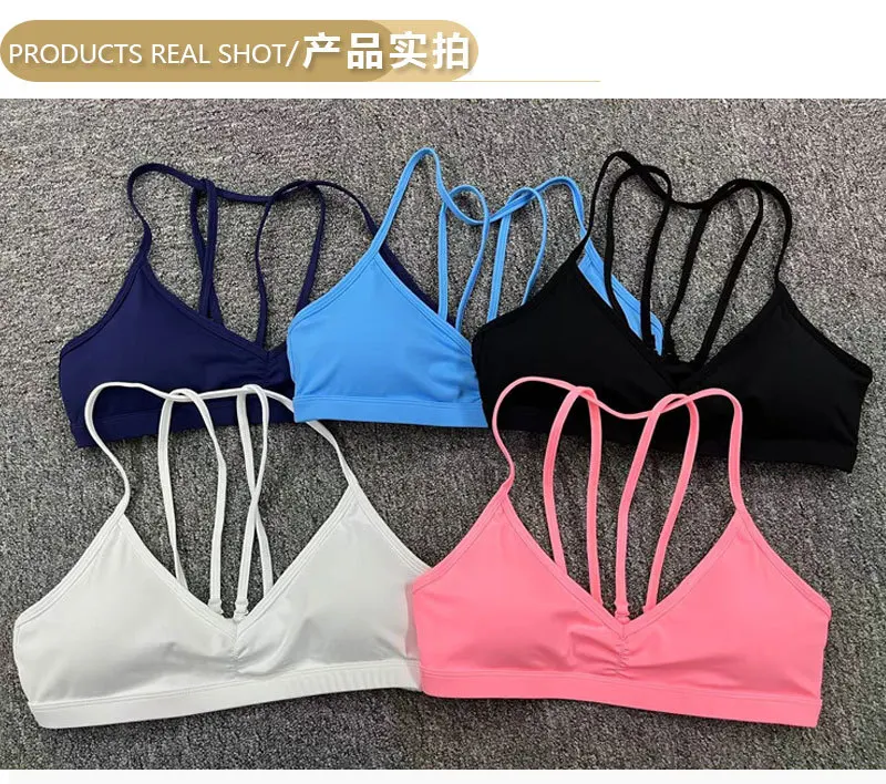 2024 Two Ways-Wearings Gym Bra Ladies Backless Sport Bra Yoga Custom Top Fitness Halter 4 Adjustable Off Straps Back Sports Bra details