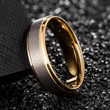 Wholesale Men Tungsten Jewelry Stepped Edge Tungsten Ring Mens Wedding Ring Anillos De Hombre Fashion Rings for Women Men