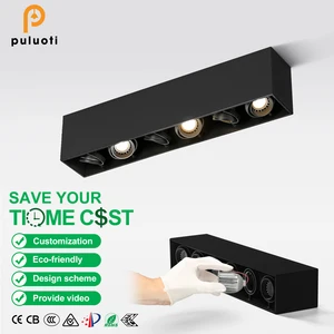 PULUOTI New Products Aluminum Adjustable Gu10 Housing 60W Black Spot Light Modern Surface Ceiling Led Spotlight Fixturere