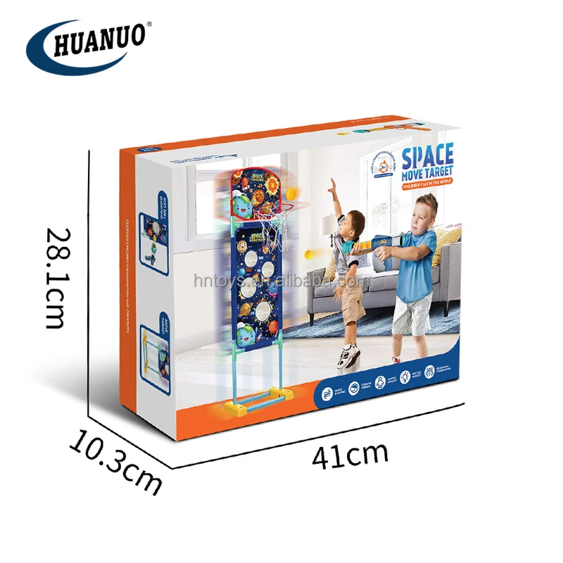 Kids 3in1 Indoor Sports Toy air Power Gun Games Standing Electric Moving Target Shooting Guns