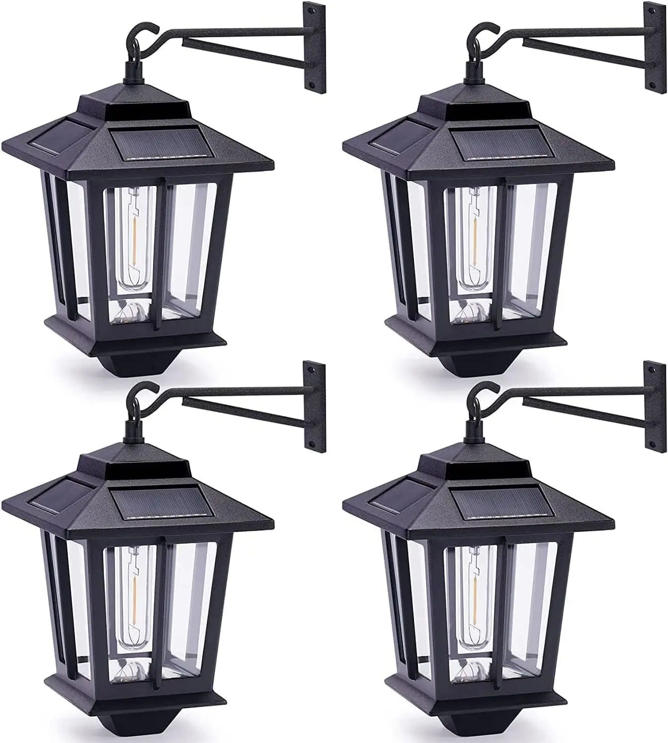 Outdoor Hanging Solar Wall Lanterns with Tungsten filament bulb