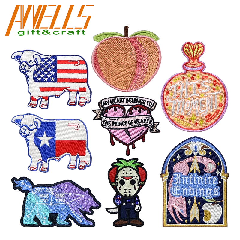 Embroidered Iron on Sew on Decorative Applique Patch Clothing Adhesive Stickers Sewing for Clothing Jeans Jackets