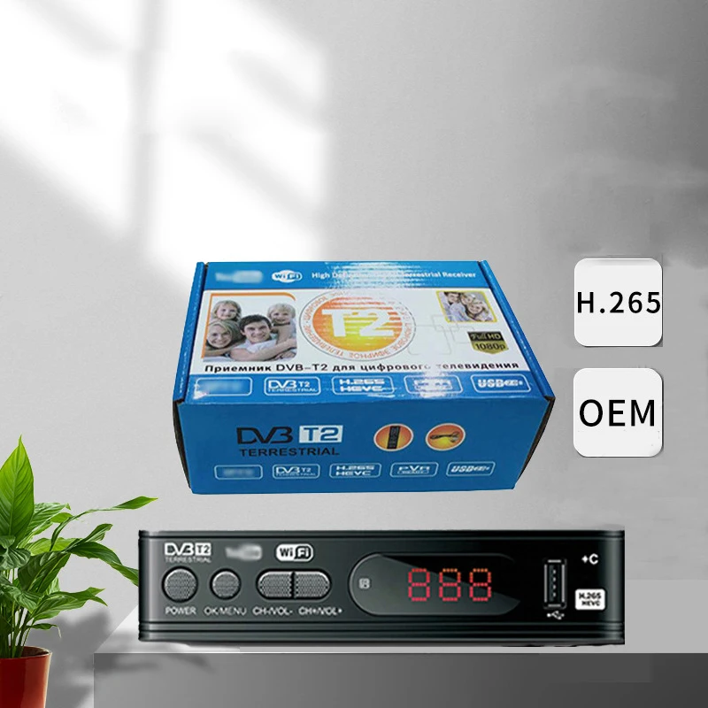 DVB-T2/DVB-T Set-top Box Indonesia MPG4 STB H.264 Decoder Digital TV Tuner TDT Receptor HD 1080P Wifi Receiver FTA Set Top Box