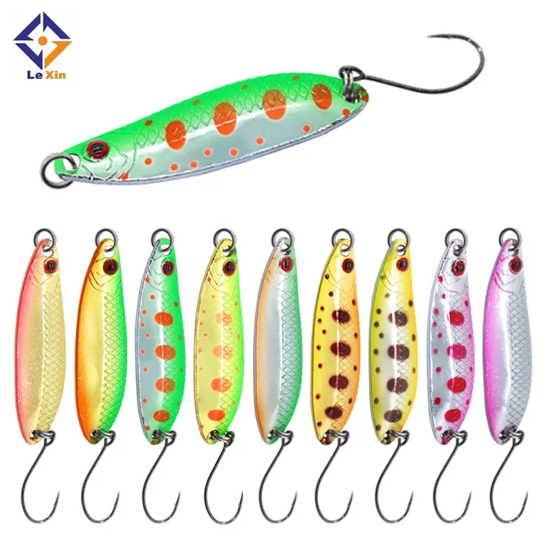 Details about   L45 Fishing Spoons Trout Lures Metal 