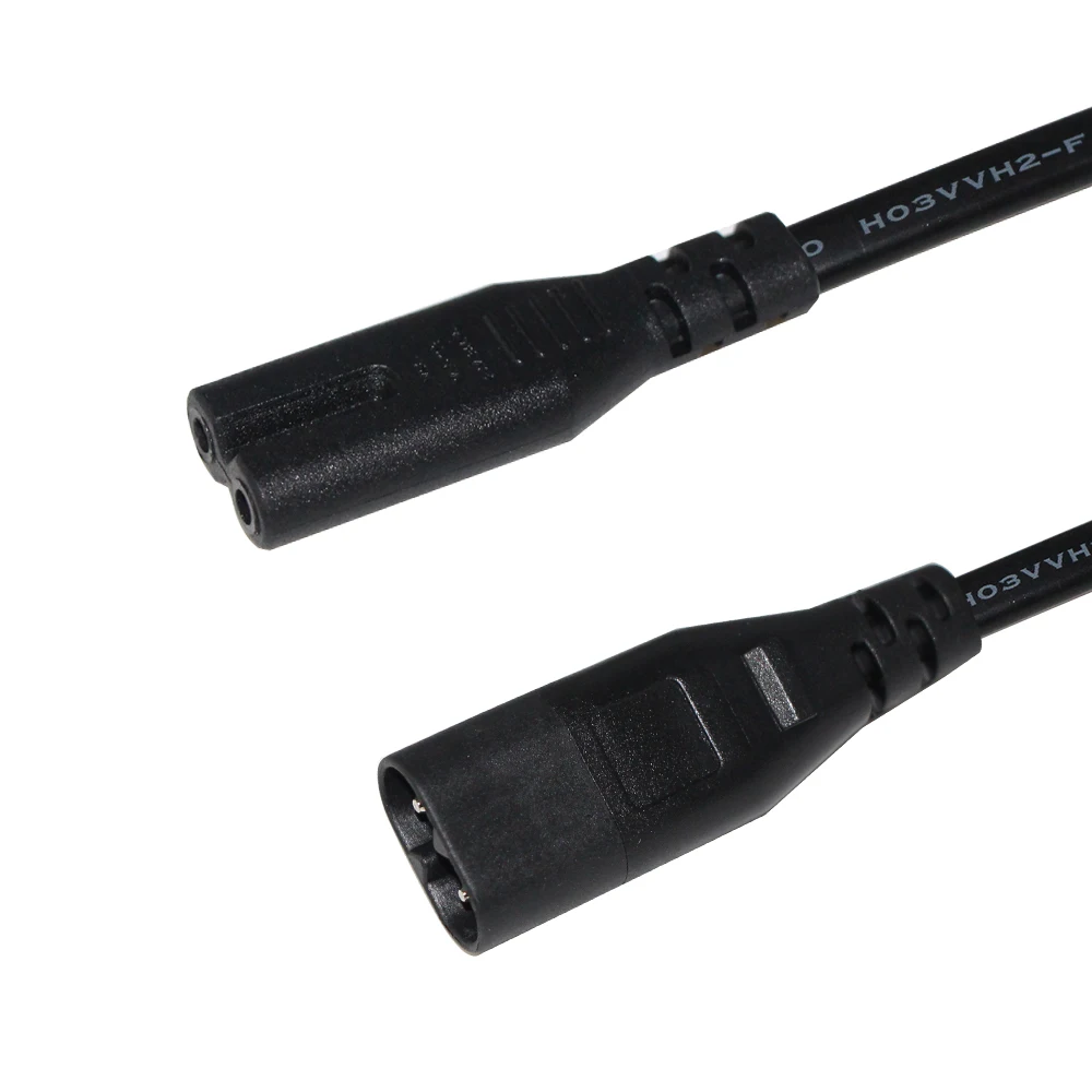 IEC 320 C8 Plug to C5 Receptacle Cloverleaf Power Supply Mains Adapter Convertor 