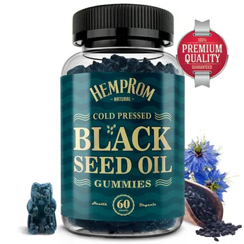 RTS MOQ 50 Vegetarian Dietary Fiber C Vitamin B E P L-Theanine Black Seed Oil Gummies Lower High Blood Pressure Naturally