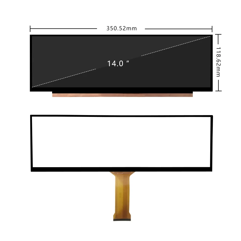 14 Inch 4K Bar Lcd Screen IPS 3840*1100 Touch Screen Lcd Display Touch Display