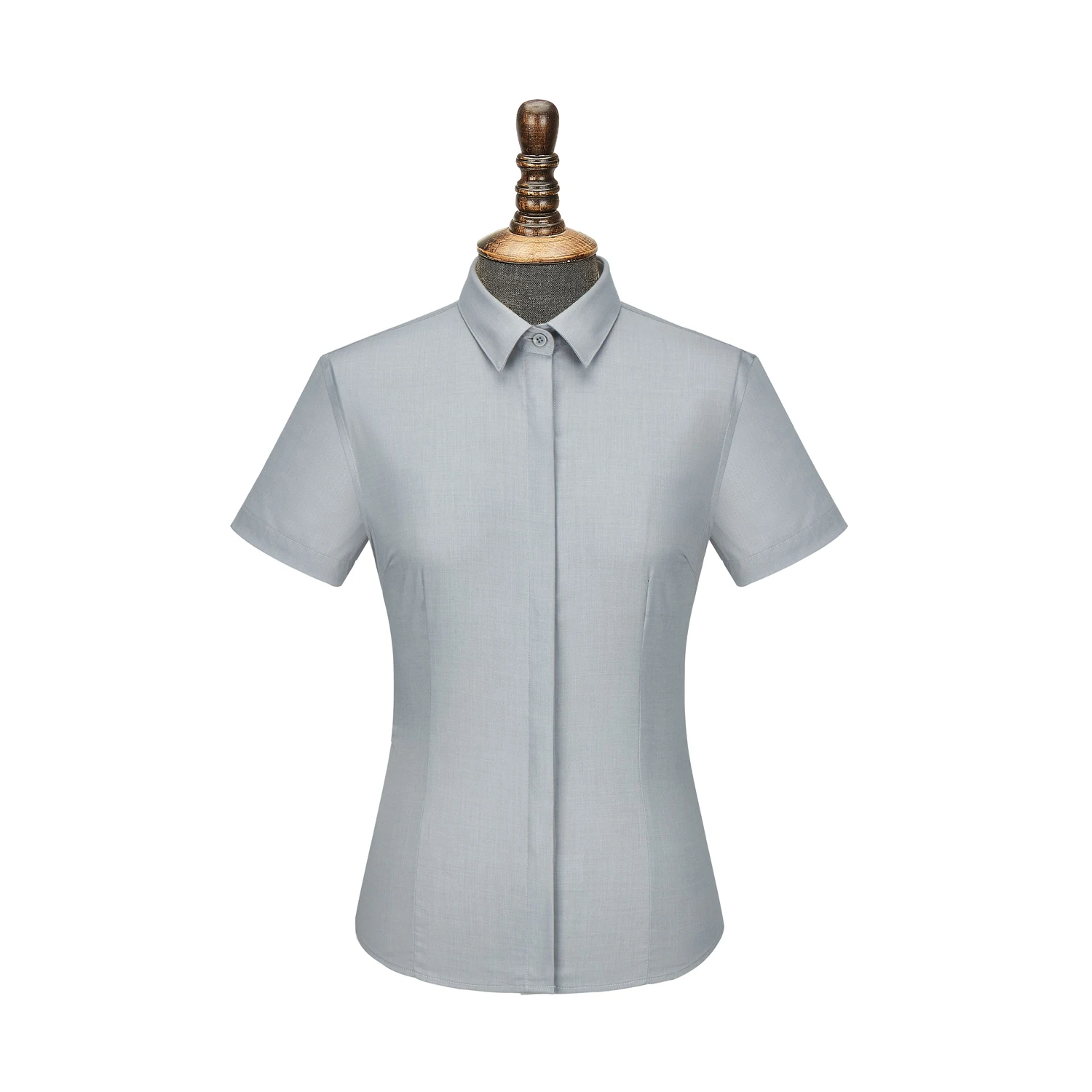Ready to Ship Fashion Style Women's Gary Shirts Short Sleeve Non Iron Uniform Custom Embroidery Logo