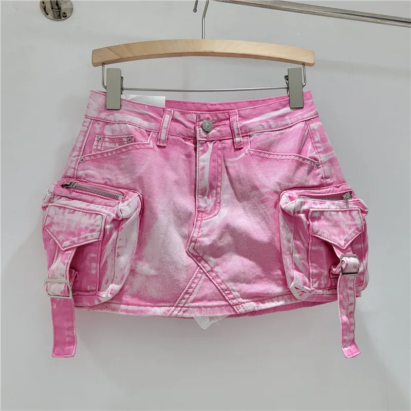 C0676 Wholesale of New Sexy Retro Pocket Cargo Jean Skirts Women's Denim