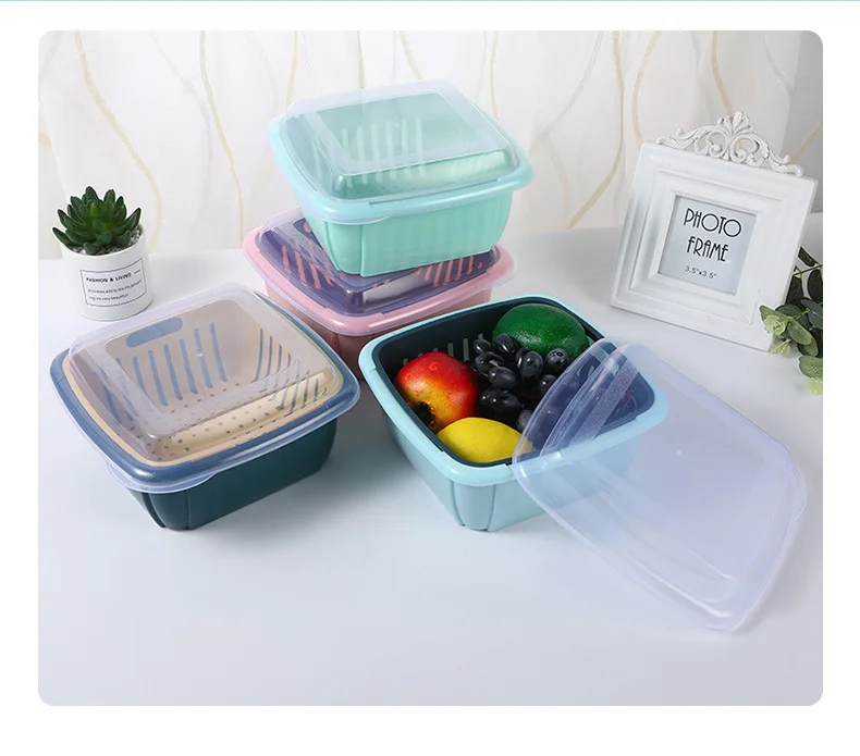 Dropship 6pcs Household Drain Basket Set; Plastic Double Layered