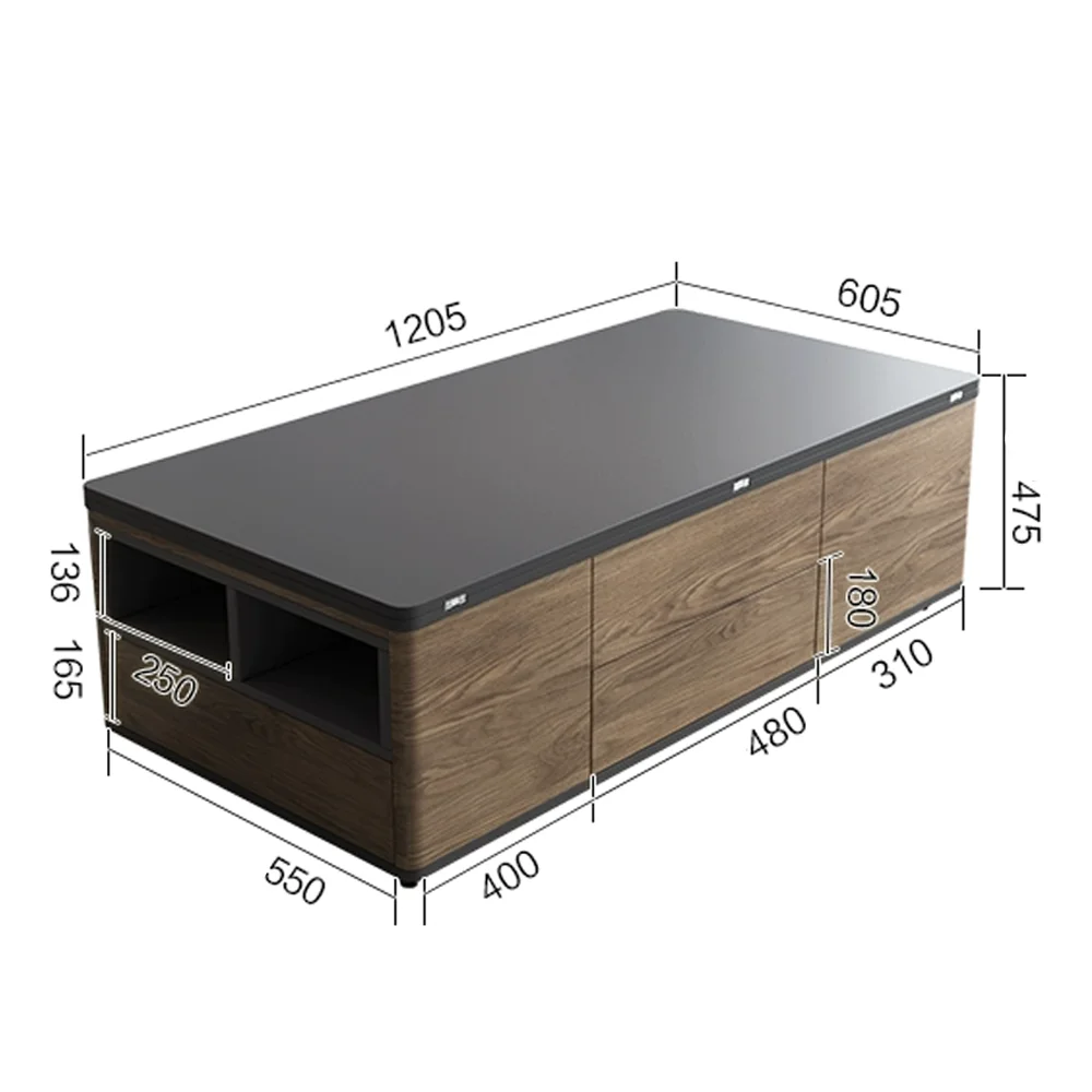 Creative Modern Multifunctional Folding Lift Top Coffee Table Home