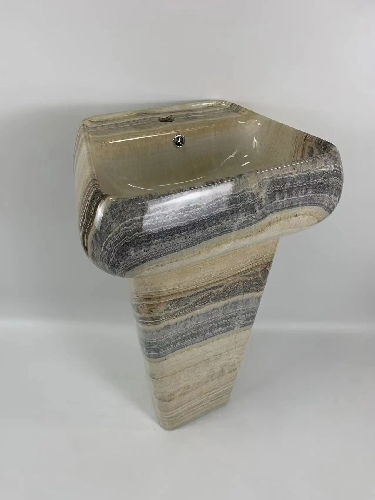 Hotel home natural marble ceramic pedestal washing basin sinks for bathroom manufacture