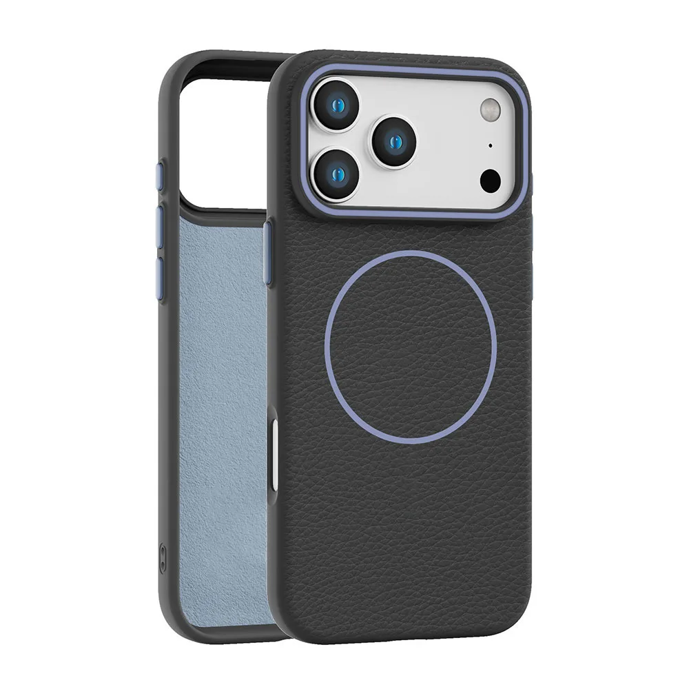 product laudtec litchi grain phone case pure colour cover tpu cases shockproof back luxury customized for i 17 air 16 pro max sjk1069-8