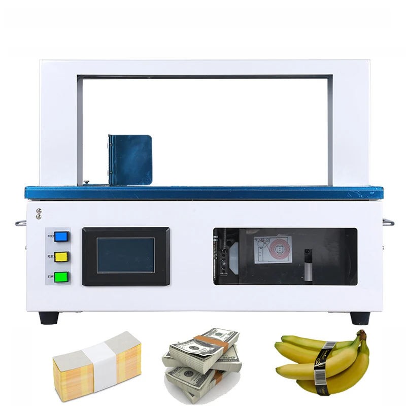 Money Bundle Packing Laundry Wrapping Equipment Paper Banding Machine With Base