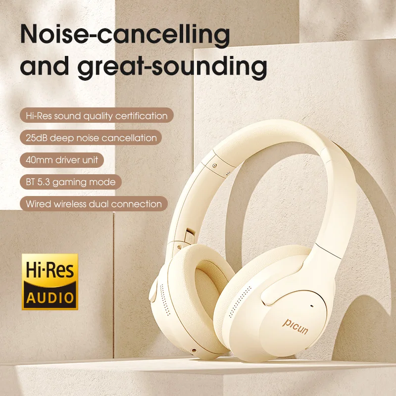 Picun ANC-05L 4個セット ワイヤレスヘッドホン Picun ANC-05L Wireless Noise Cancelling Bluetooth Headphones with
