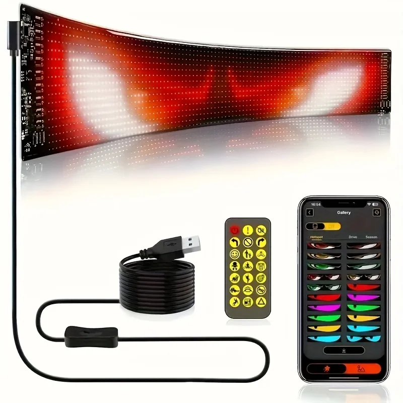 Led Soft Panel App Control Smart RGB LED Matrix Pixel Panel USB Powered Devil Eye Lamp Truck APP ...