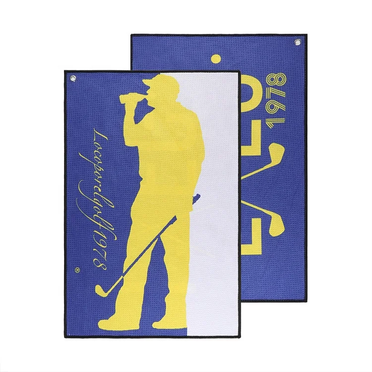 Microfiber Waffle Golf Ball Towels Cleaning Towel Custom Logo Golf Accessories Sublimation Golf Towels With Grommet and Hook details