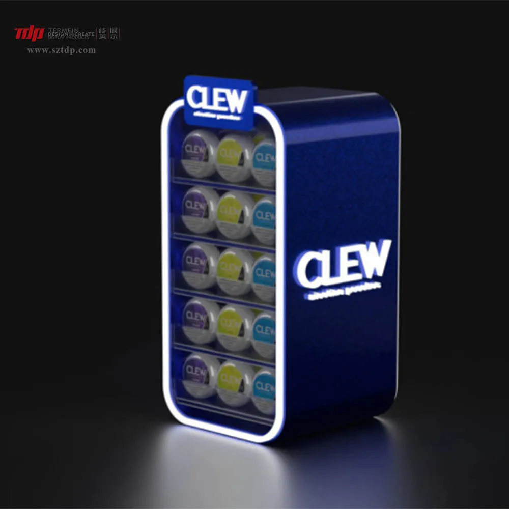 Custom Counter Lighting Nicotine Pouches Display  Wholesale Snus Product Countertop LED Display Stand for Snus Retail Sale