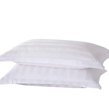 Wholesale hotel Cotton breathable bedding with satin strip pillowcase protection pillow