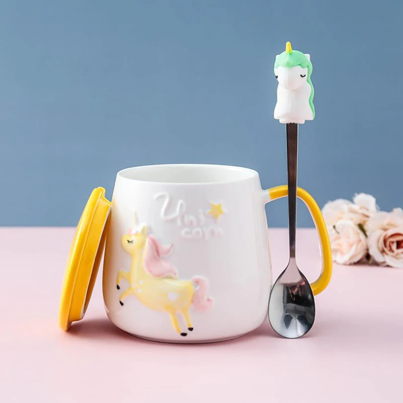 Tasse Licorne Avec Cuillère  Unicorn Mug with Spoon - CoolGift