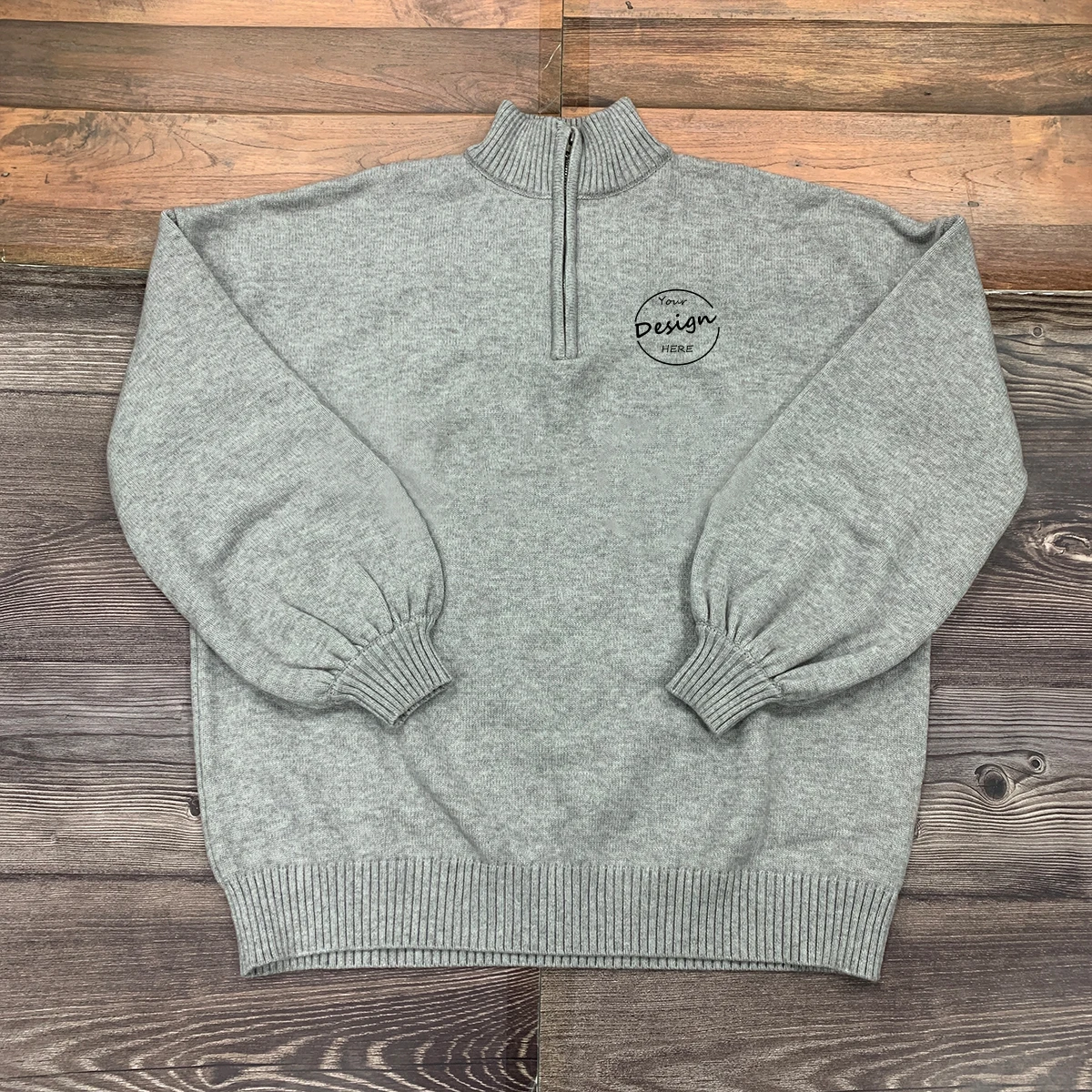 Men Oem Sweater Manufacturer Pullover Jacquard Knitwear Winter 1/4 Zipper Casual Woolen Sweater for Men