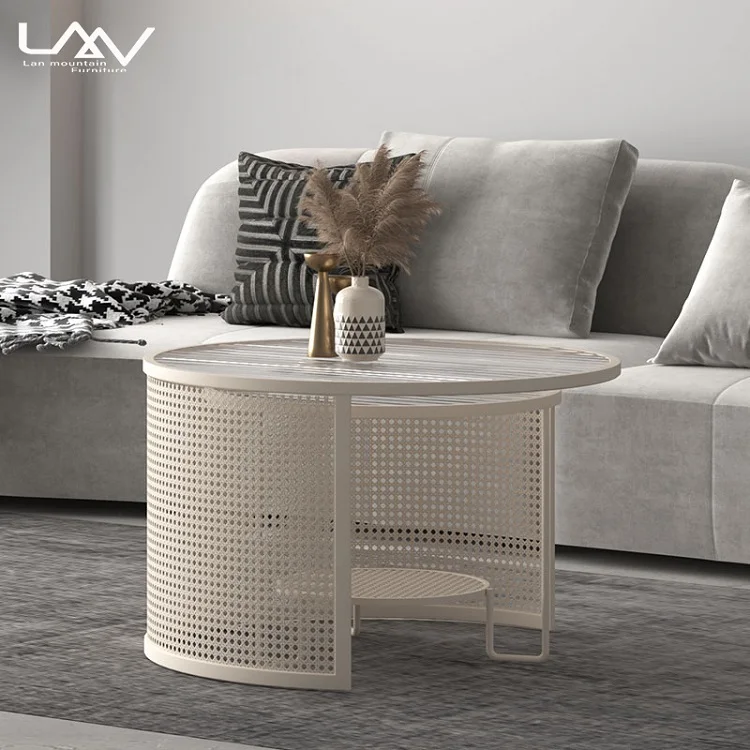 Modern Nordic Style Round Coffee Table Living Room Household Simple