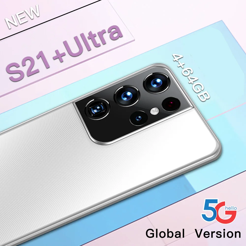 S21 + ul-tra новый дешевый мобильный телефон 5g двойная карта двойной режим ожидания 6,8 дюймов ul-tra Прозрачный большой экран Android 11,0 мобильный телефон
