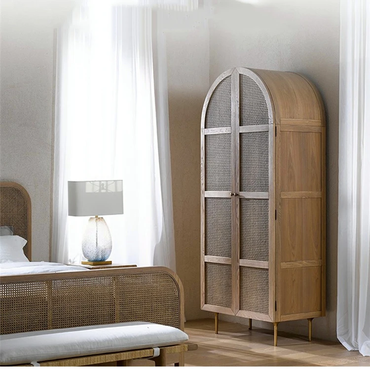 2021 New arrival nordic modern design wardrobe wooden closet bedroom furniture small apartment