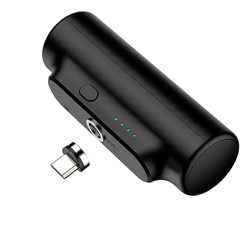 2024 Latest Universal Magnet 3 in 1 Mini Power Bank 5000mah Portable Mobile Charger Quick Charging Power Bank with Led Indicator