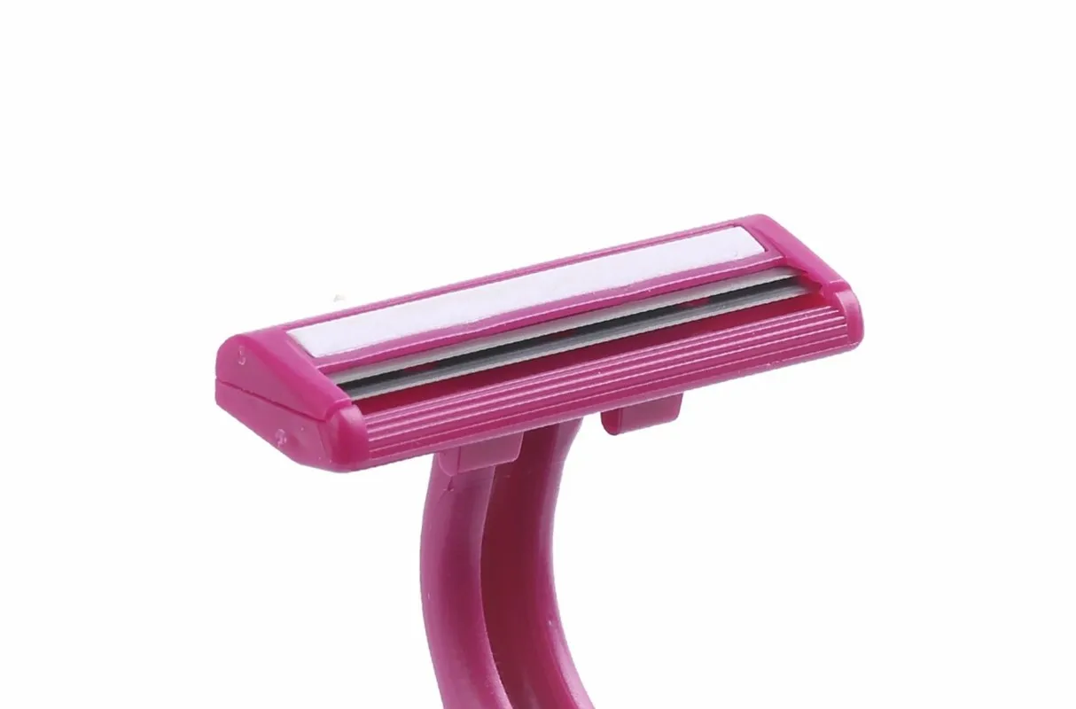High Quality Disposable Twin Blade Razor for Ladies Click Twins Raspberry Plastic Handle Direct Factory Warehouse Supply for
