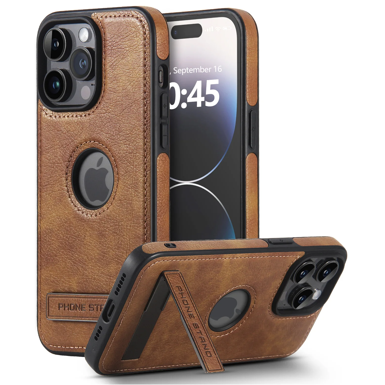 Luxury Leather Flip Wallet Case For IPhone 16 Pro Max, 15, 14, 13 Series - Shockproof, Stand Feature, Qi Wireless Charging