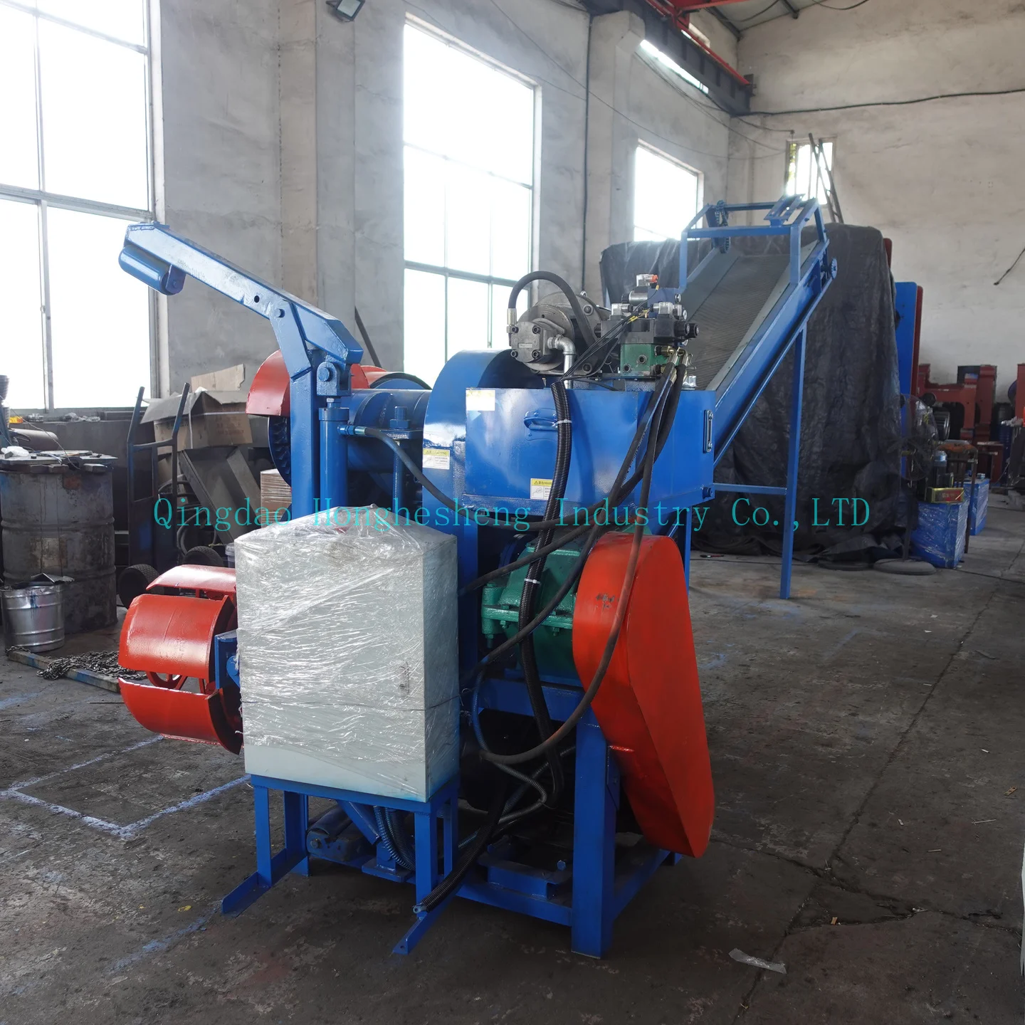 Tire Automatic Cutting Machine,Tire Strip and Block Cutter with Conveyor Belt,tire Block Cutter 3T/h