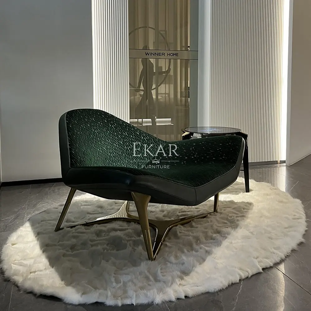 Innovative Dark Green Leisure Chair: EKAR FURNITURE's Creative Design with Metal Feet for Your Living Room factory