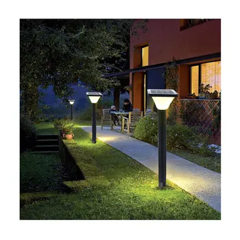 Square IP66 Waterproof Remote Control Solar Garden Lamp with Fast Charging for Lawn Lighting