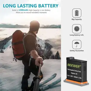 Neewer Battery Charger Set for DJI OSMO Action Camera (3-Pack 1300mAh AB1 Replacement Battery, 3-Channel Charger detail image